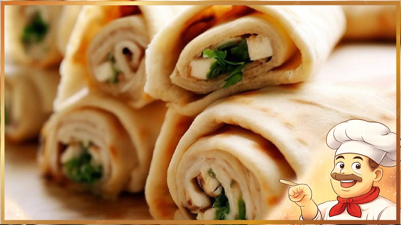 Рулетики с брынзой и помидорами