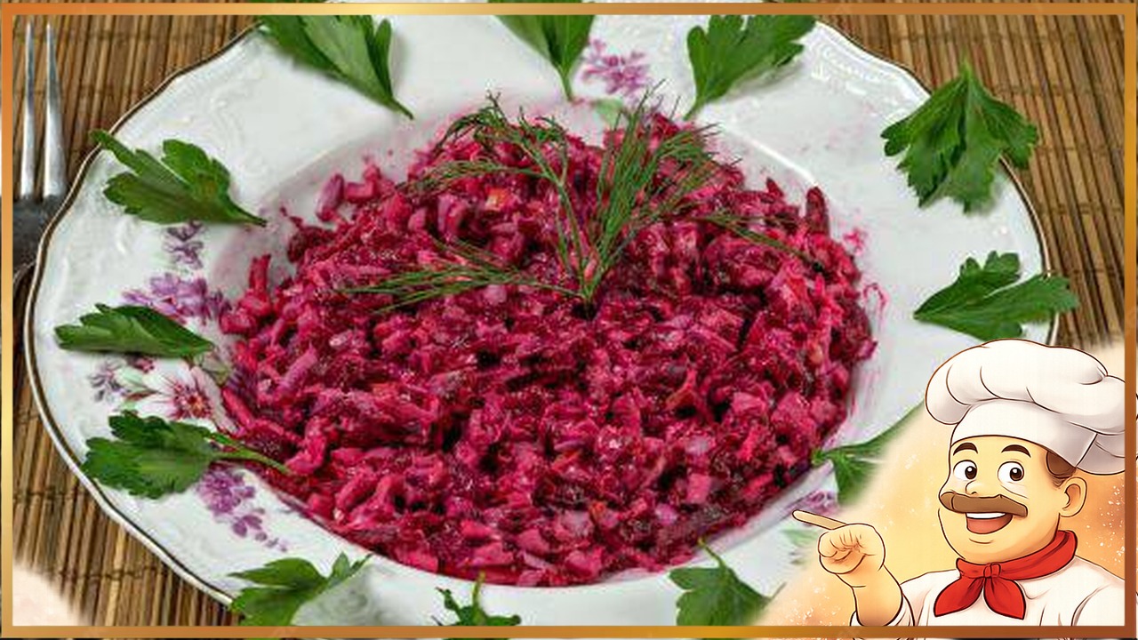 Салат с крабовыми палочками и свёклой