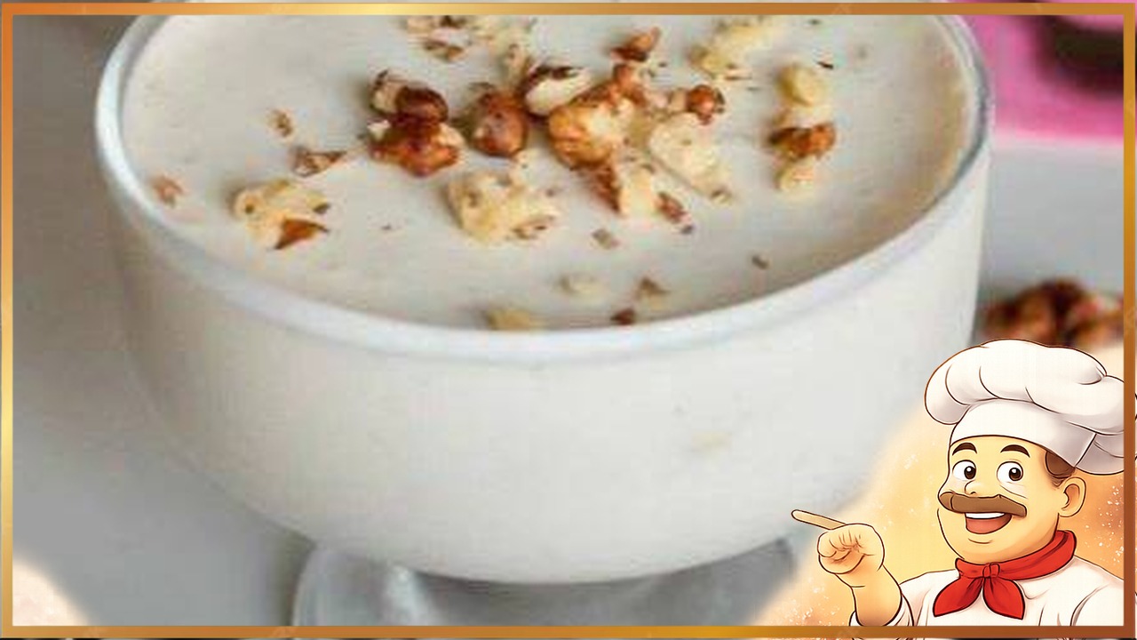 Желе из сметаны с орехами