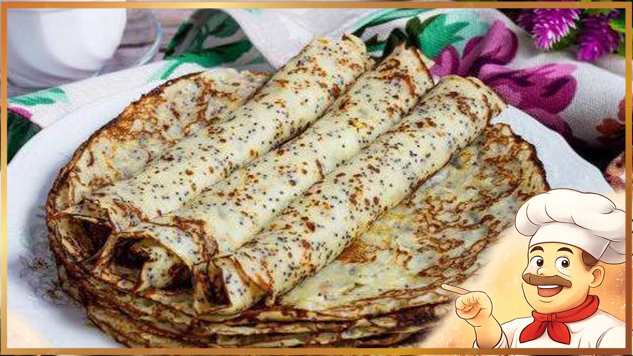Тонкие блины с маком