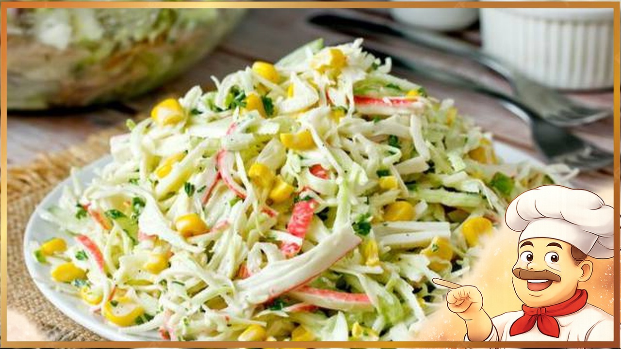 Салат с крабовыми палочками и пекинской капустой