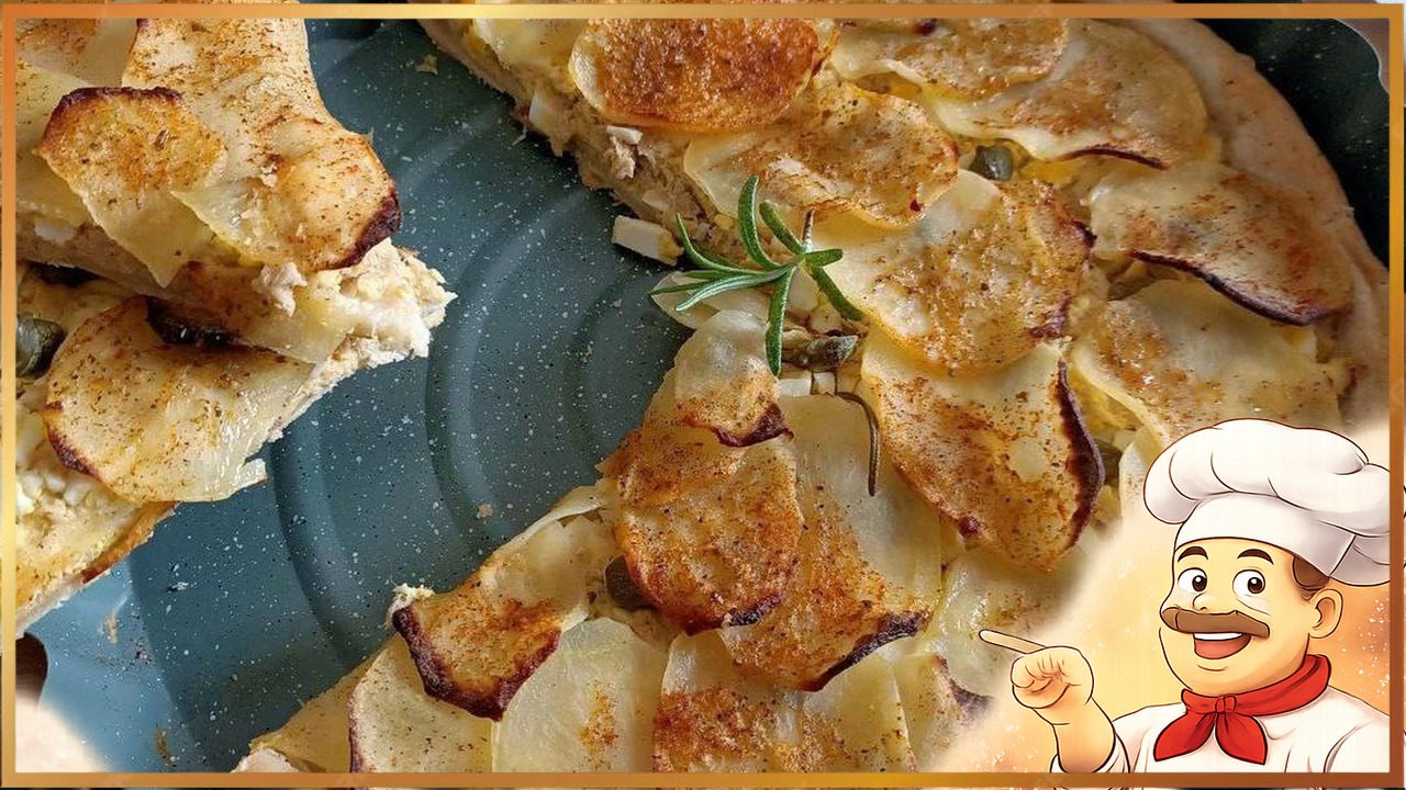 Быстрый киш с картофелем и тунцом