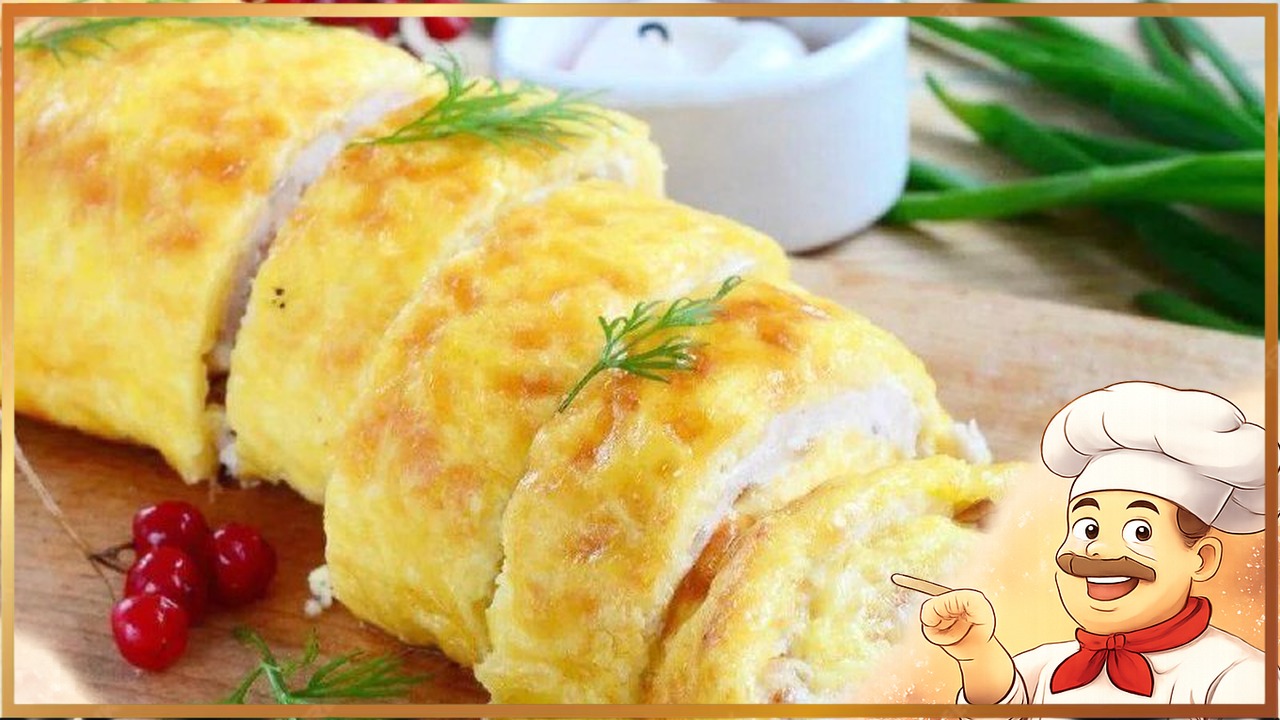Сырный рулет с курицей