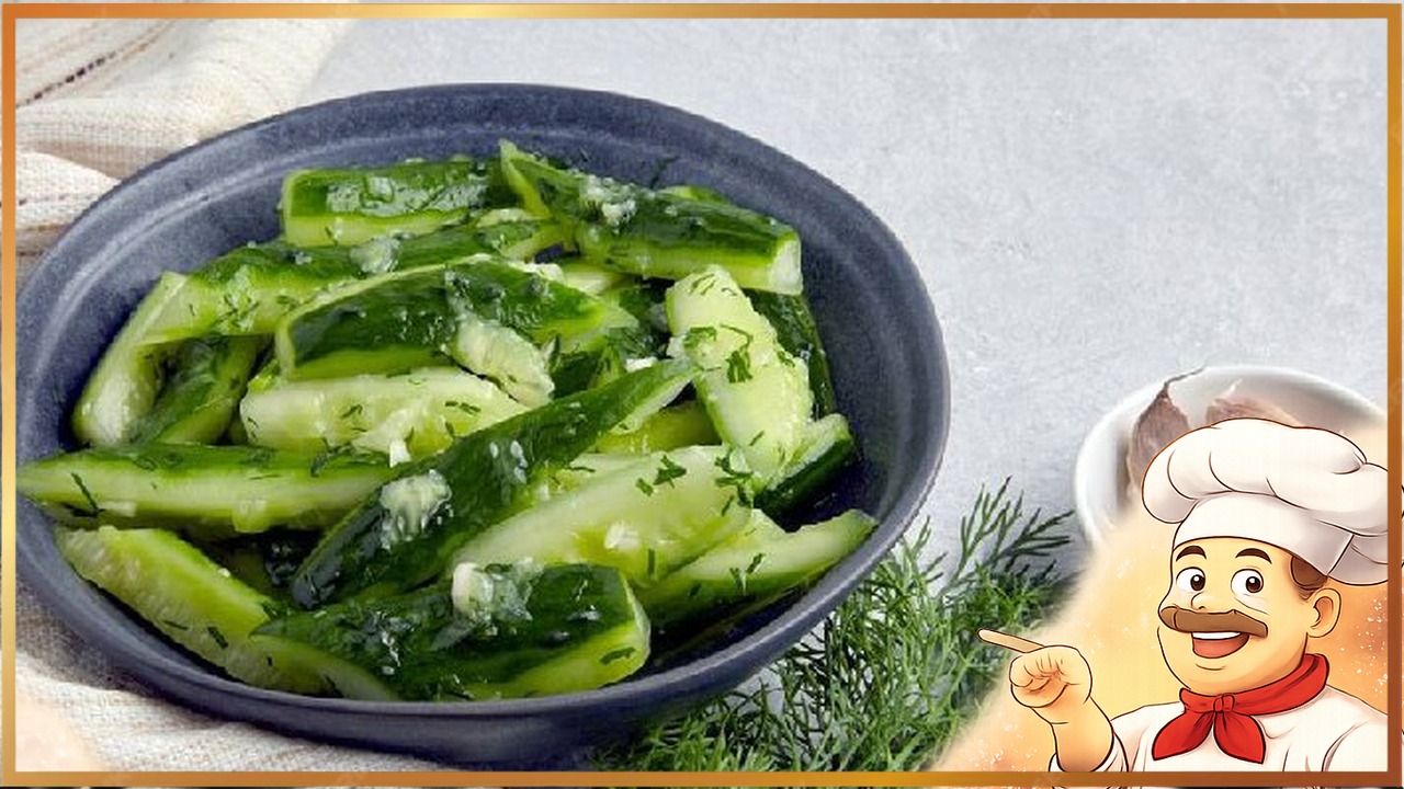 Битые огурцы с лимонным соком