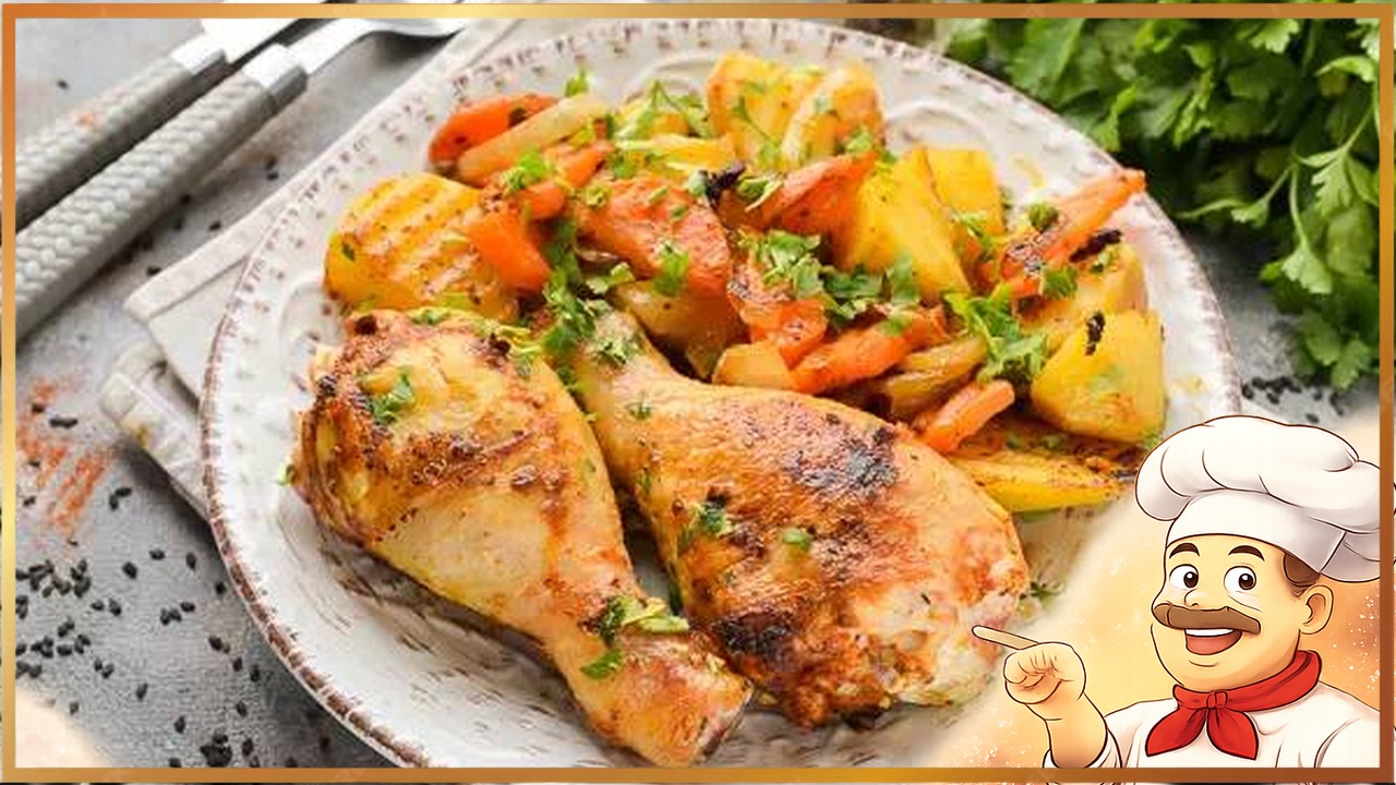 Куриные голени с картошкой в духовке