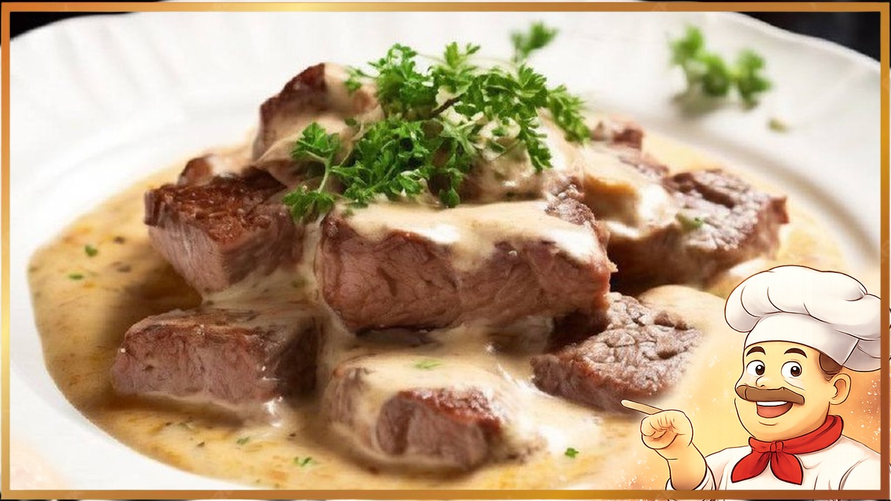 Мясо в сливочном соусе