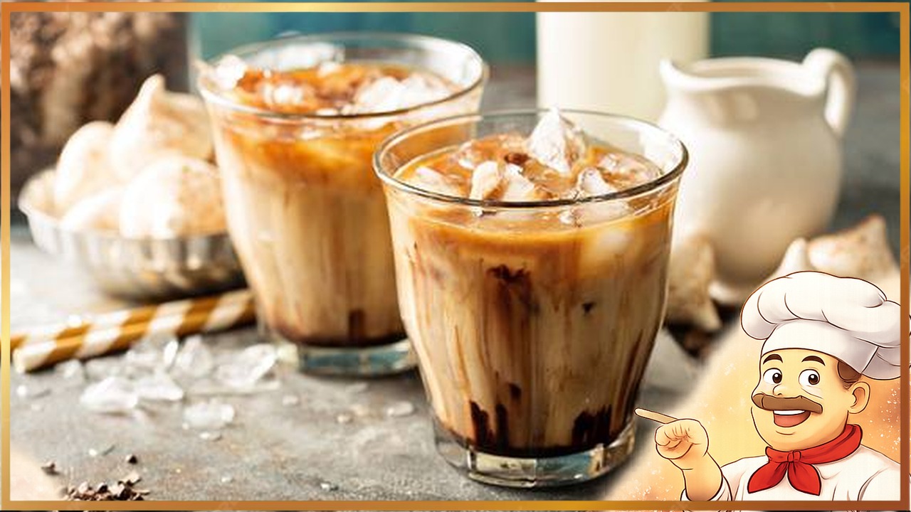 Холодный латте с кофейным льдом