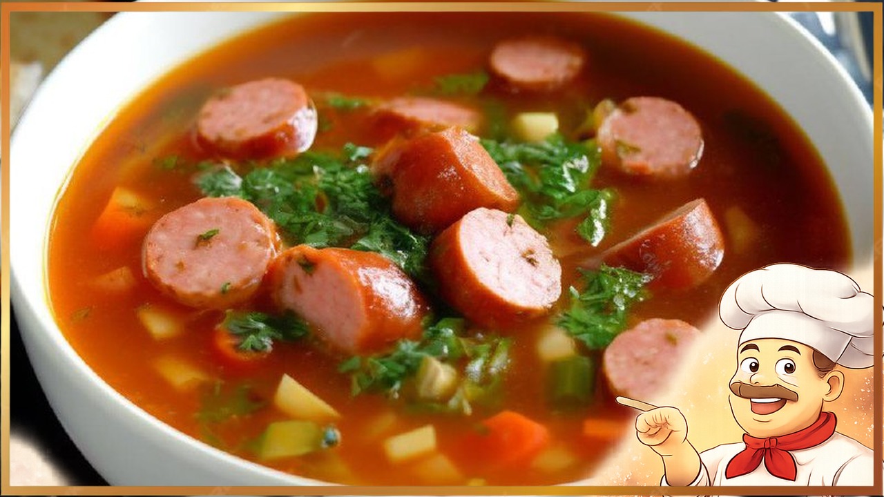 Быстрый суп с сосисками