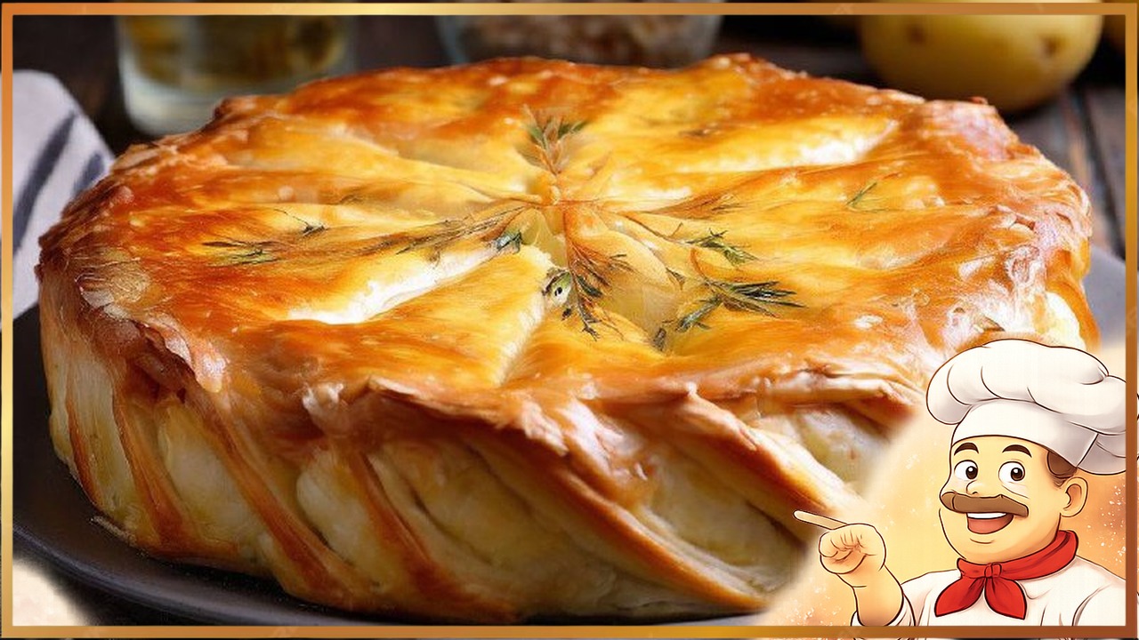 Пирοг с мясοм и картοшкοй