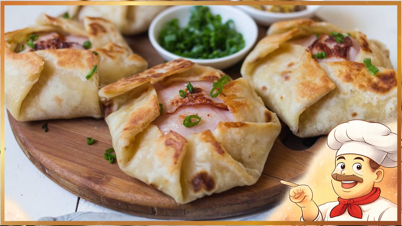 Кесадилья с сыром, ветчиной и яичницей