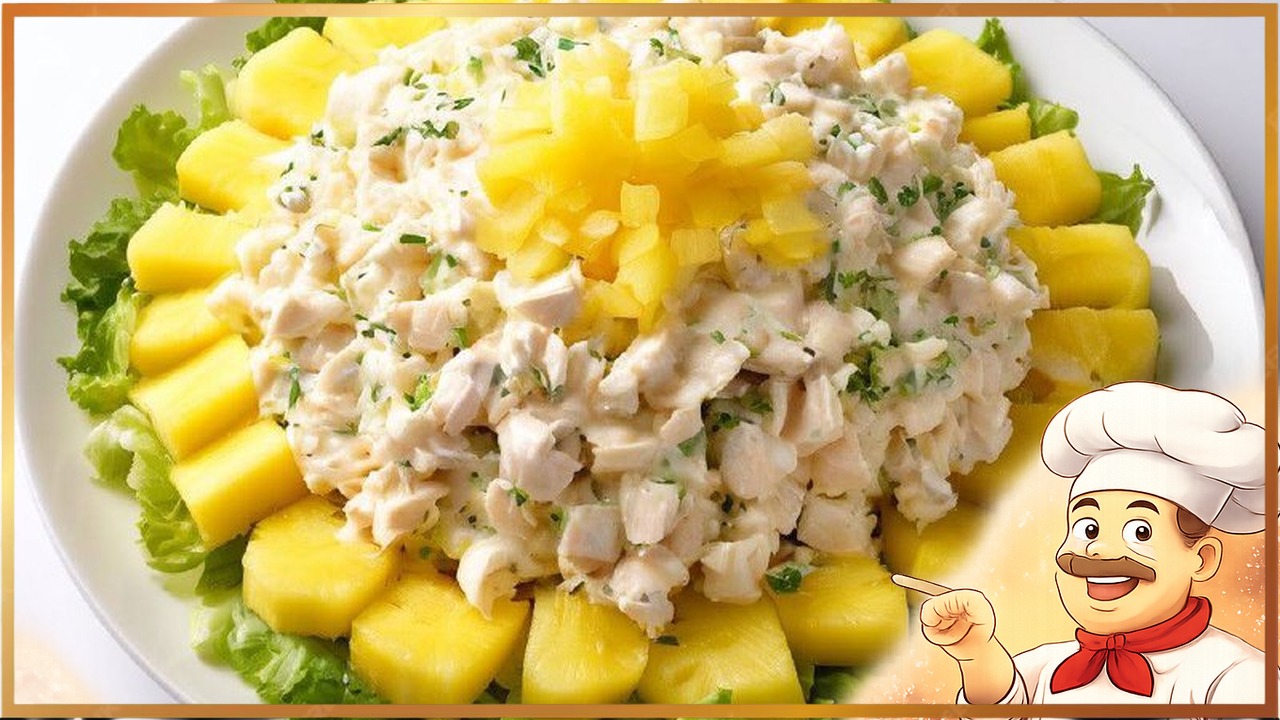 Салат «Нежность» с курицей и ананасами