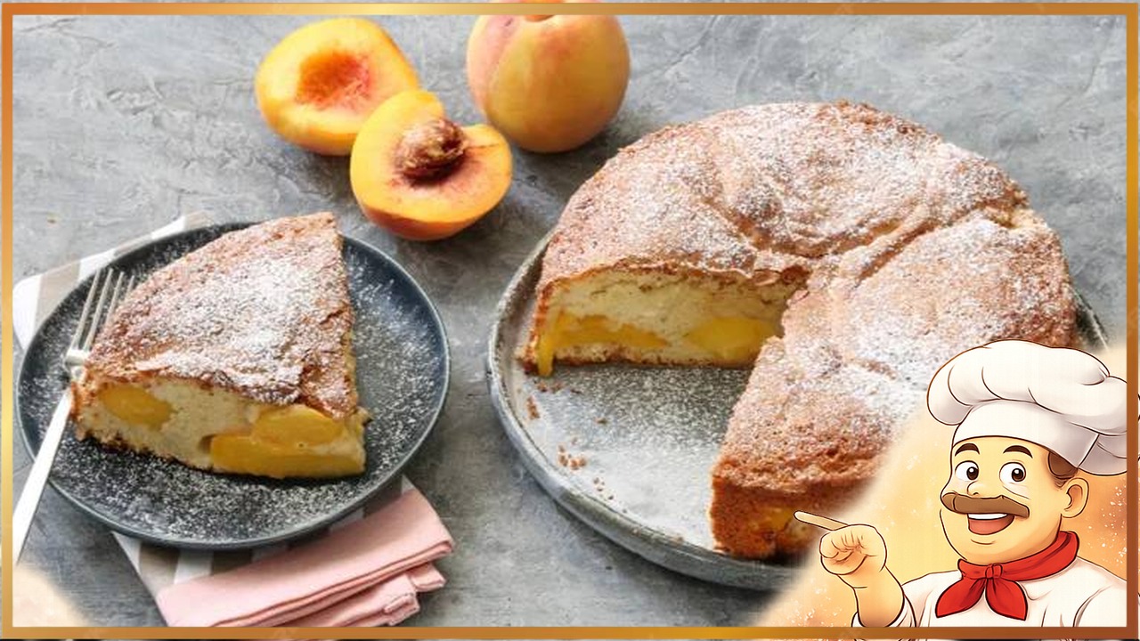 Шарлотка с персиками