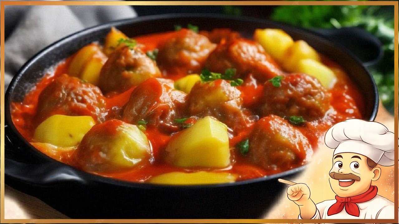 Картофель с фрикадельками