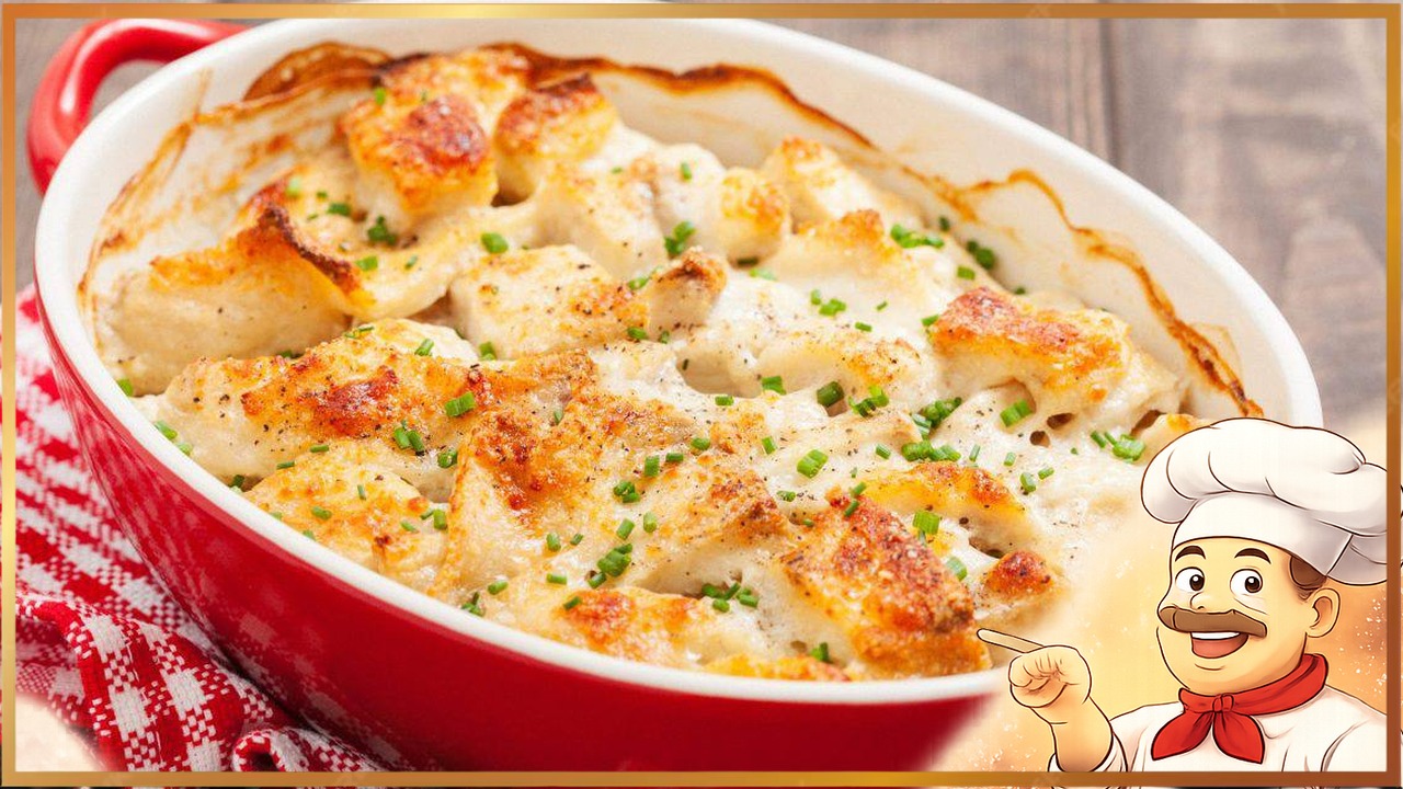 Треска, запечённая со сметаной и сыром