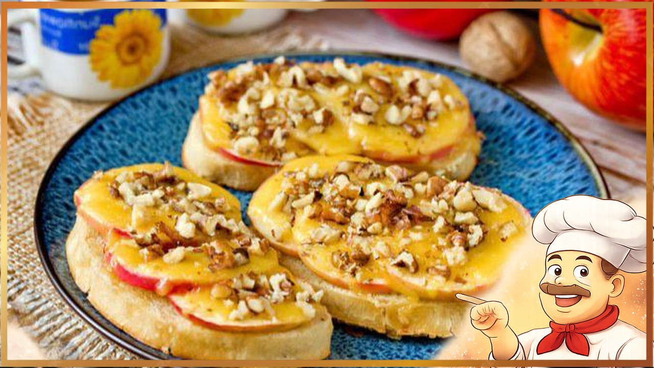 Необычные закусочные бутерброды с яблоками и сыром