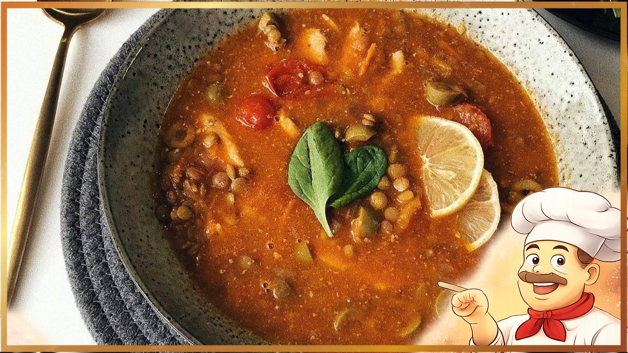 Томатный суп с чечевицей