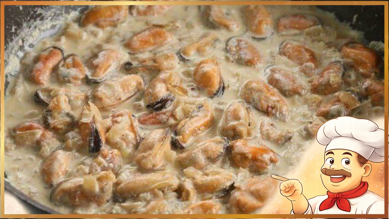 Мидии в сливочном соусе в духовке