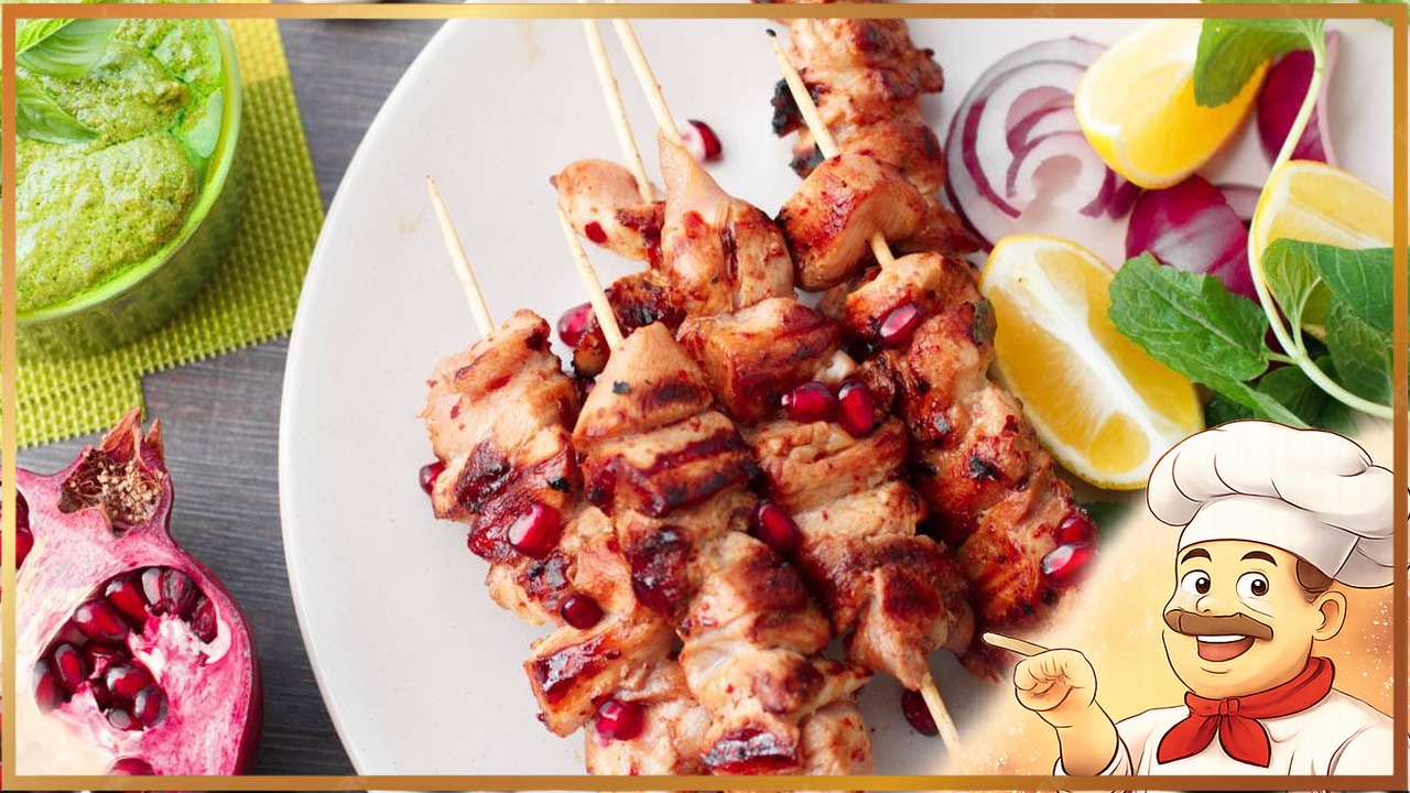 Куриные шашлычки на шпажках
