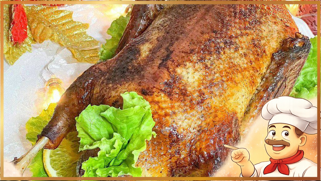 Гусь с яблоками и апельсинами