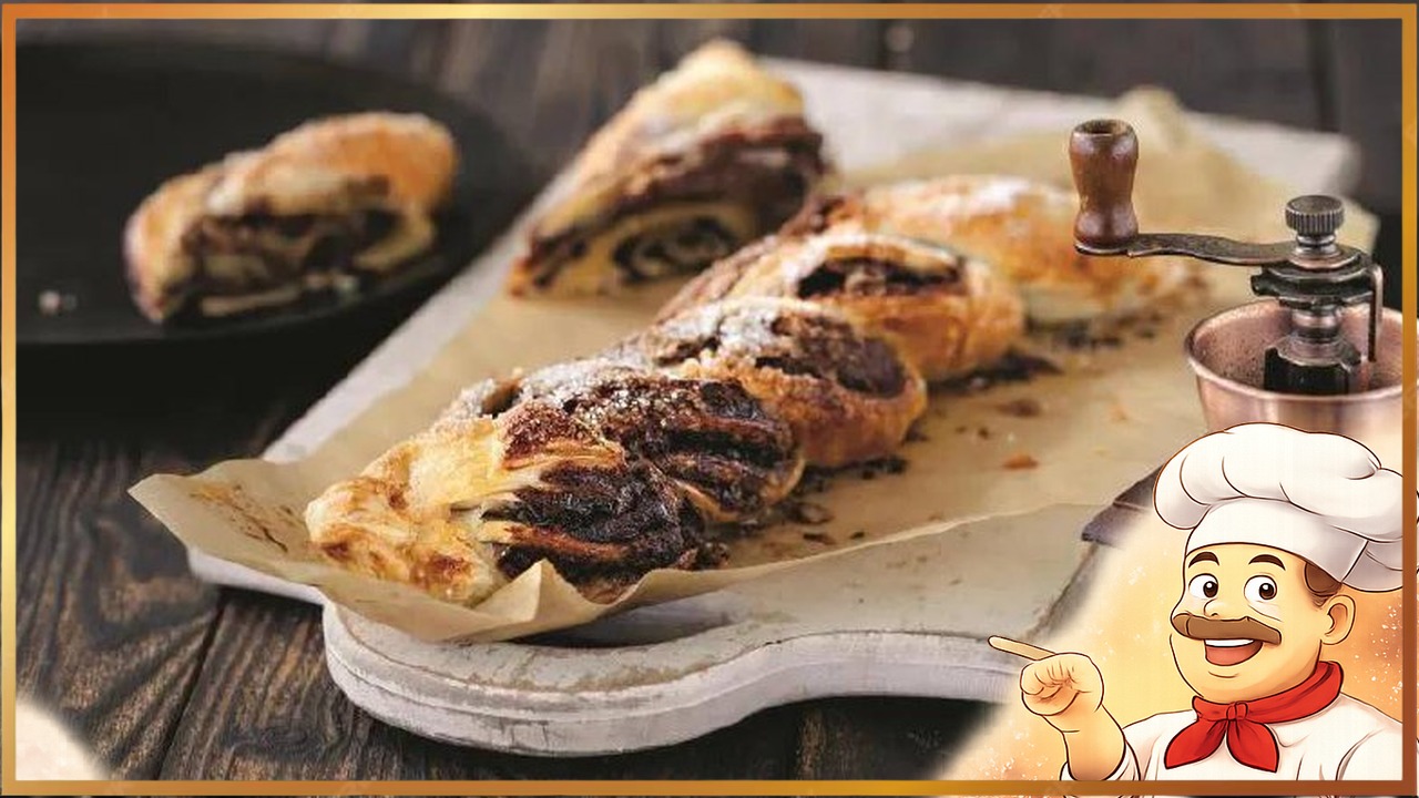 Косички с шоколадной пастой