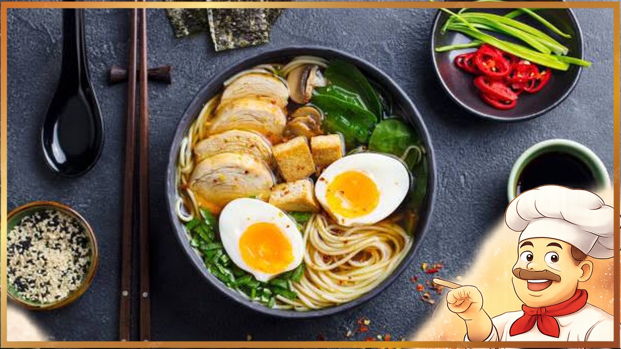 Рамен с яйцом и тофу