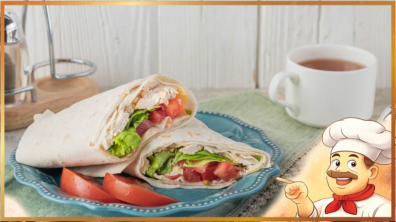 Лаваш с курицей и овощами