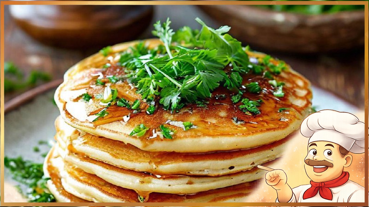 Сырные блины с зеленью