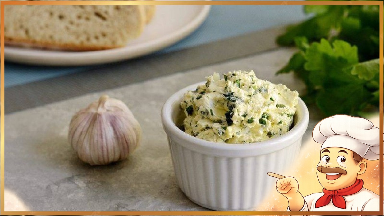 Сливочное масло с чесноком, зеленью и медом