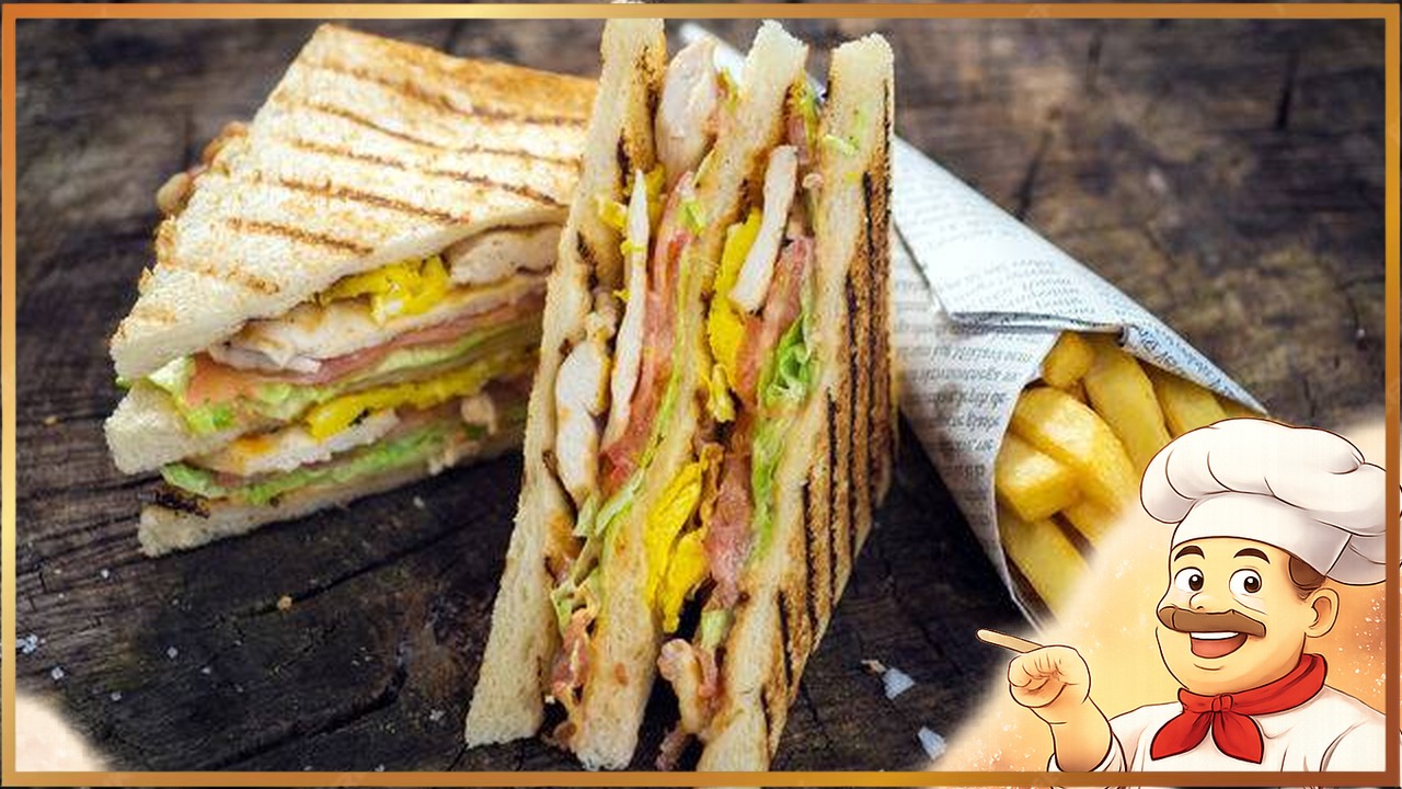 Клаб-сендвич с индейкой, беконом и сыром