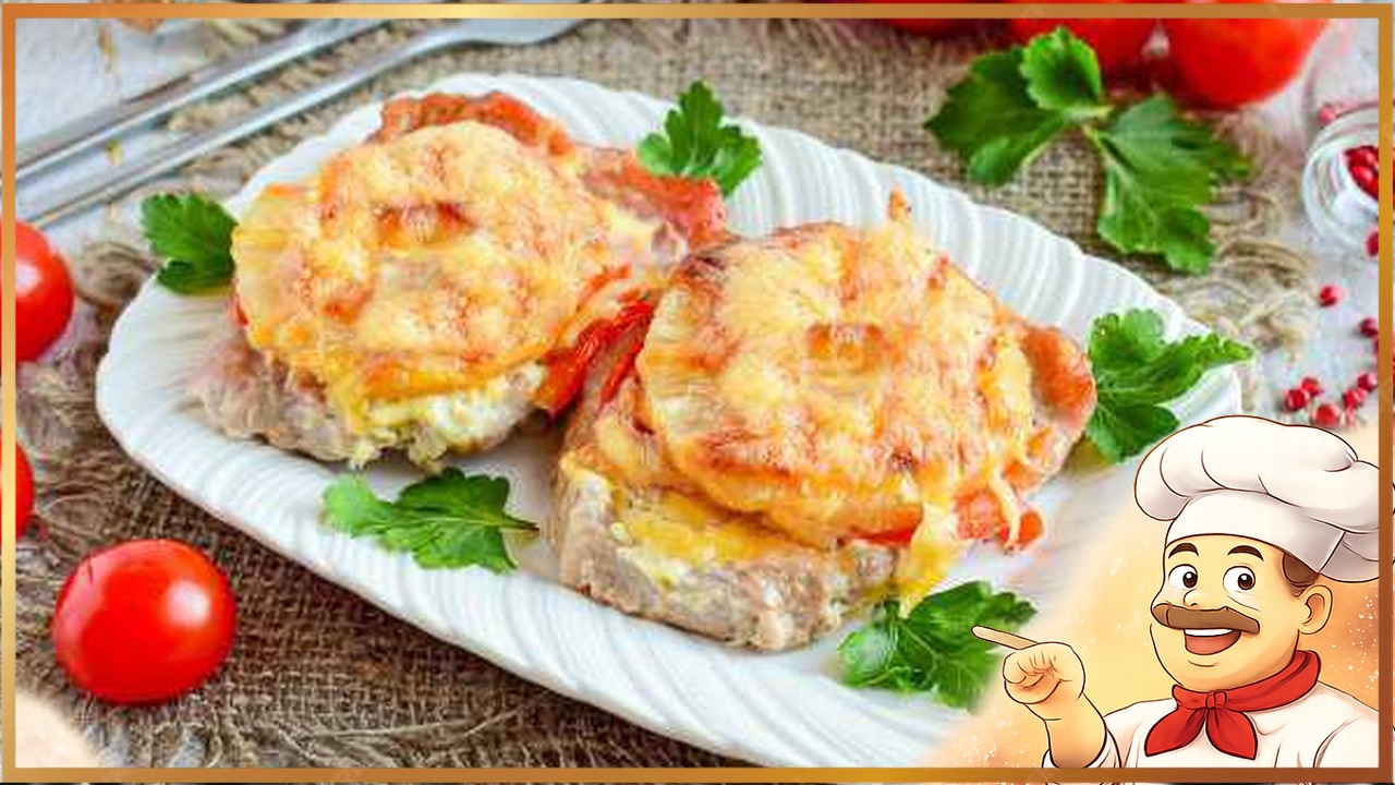 Свинина, запеченная с ананасами и сыром