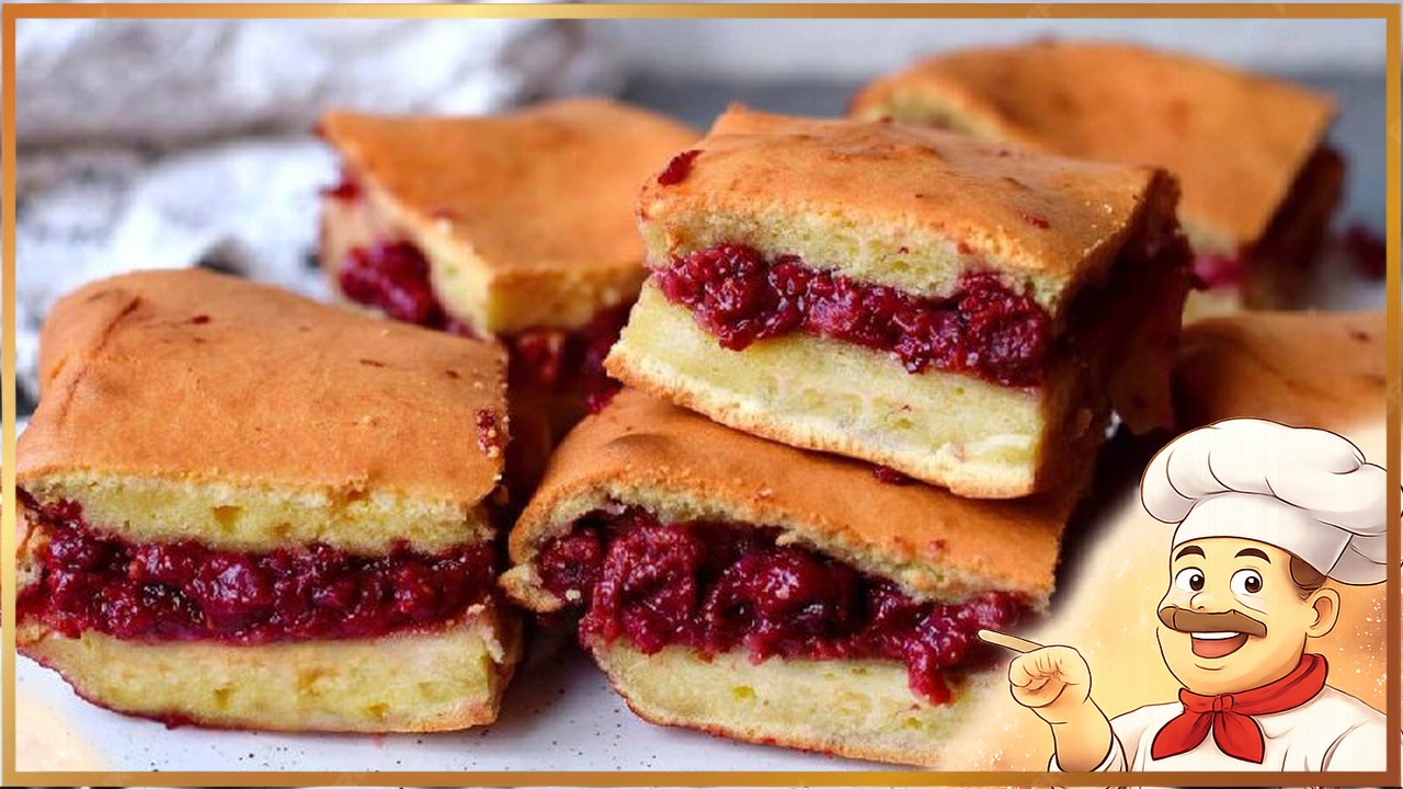 Заливной пирог с вареньем