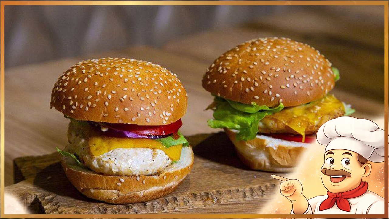 Бургеры с куриной котлетой