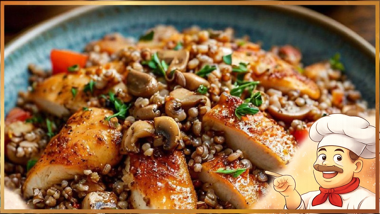 Гречка с курицей и грибами