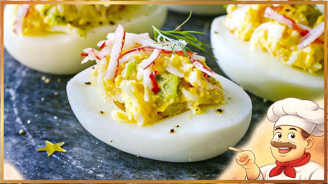 Яйца, фаршированные крабовыми палочками