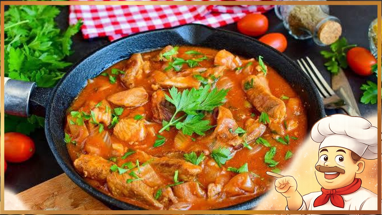 Куриная грудка в сливочно-томатном соусе