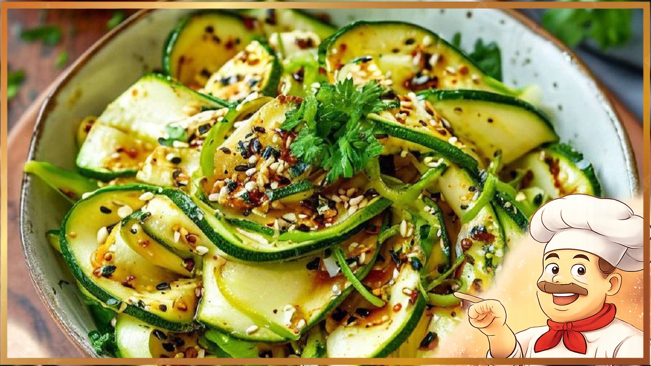 Острый салат из кабачков с соевым соусом
