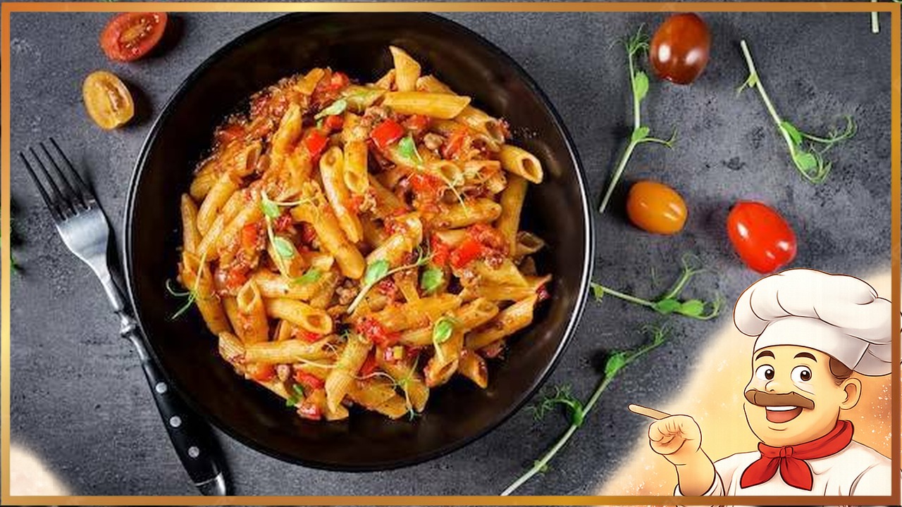 Макароны с мясом на сковороде