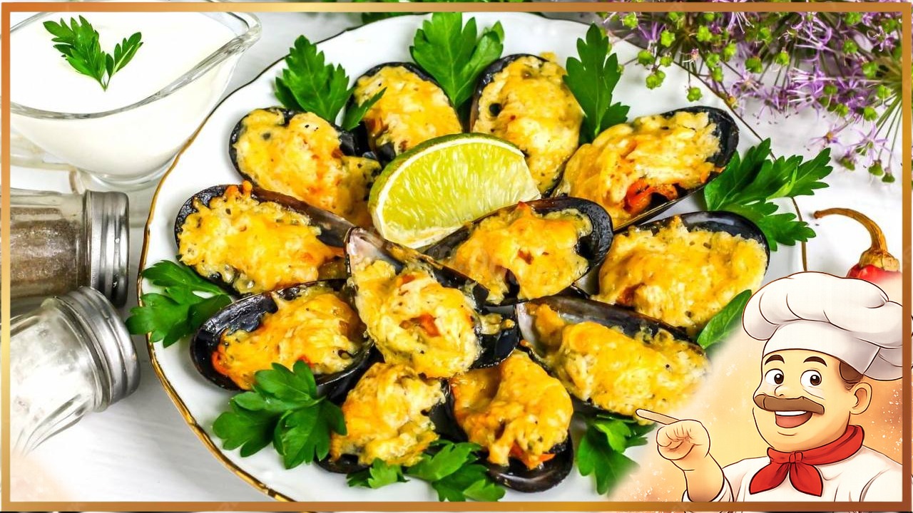 Мидии, запеченные в духовке