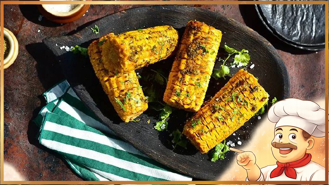 Кукуруза, запечённая с чесноком и сливочным маслом