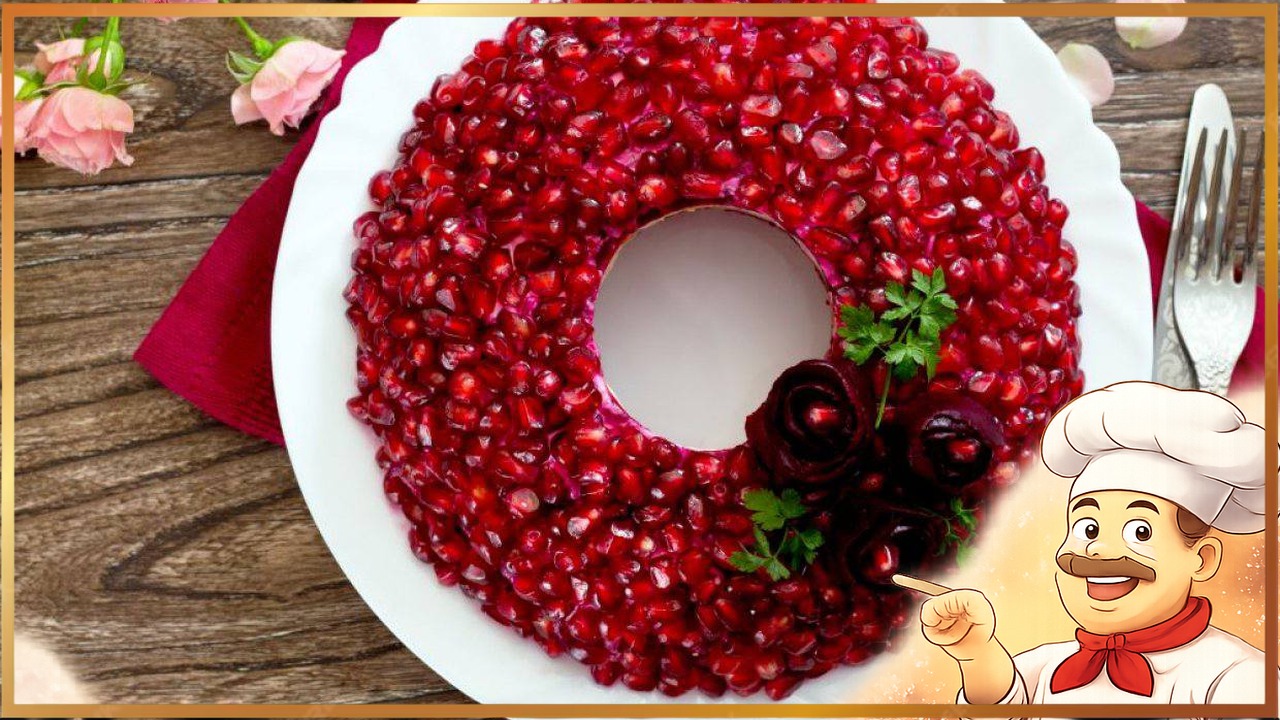 Салат «Гранатовый браслет» без мяса