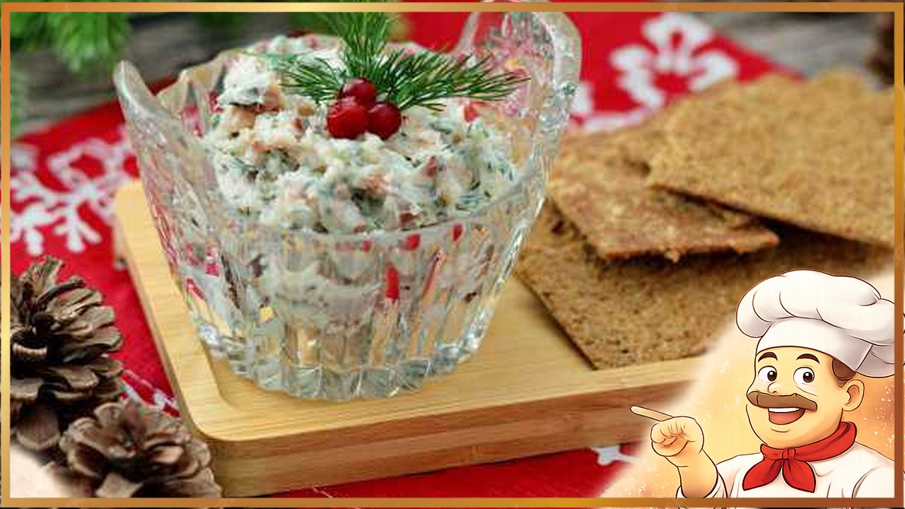 Паштет из селёдки с яйцом и маринованным огурцом