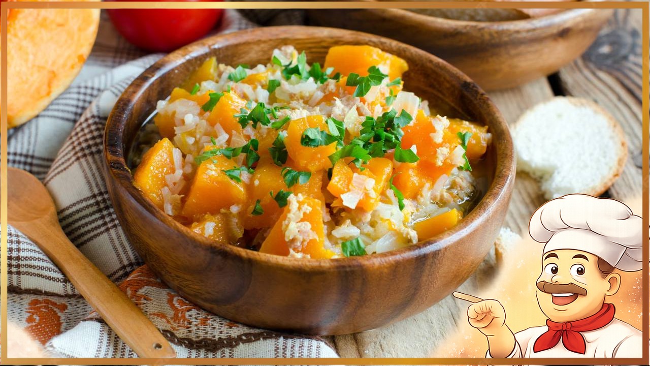 Рис с курицей и тыквой