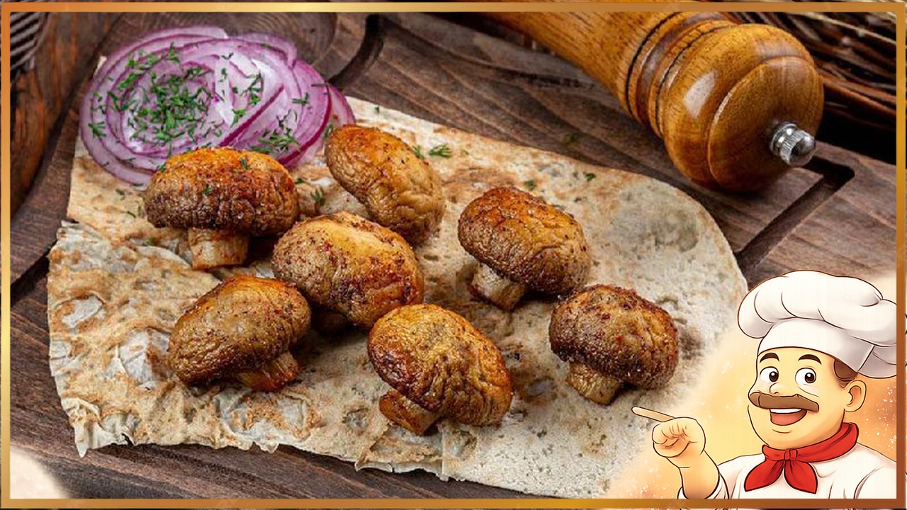 Жареные шампиньоны с паприкой и чесноком