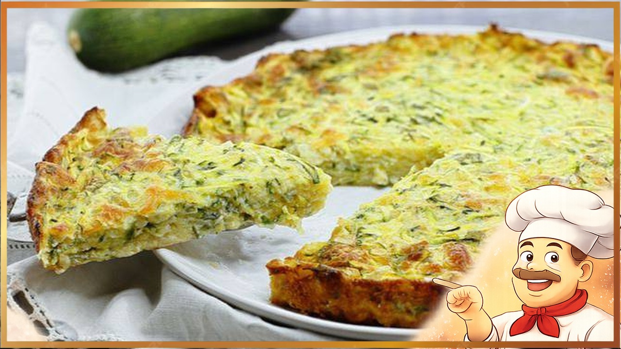 Заливной пирог из кабачков с сыром