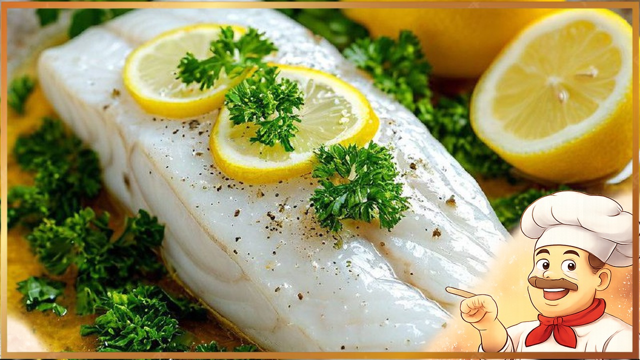 Треска с лимоном, чесноком и петрушкой