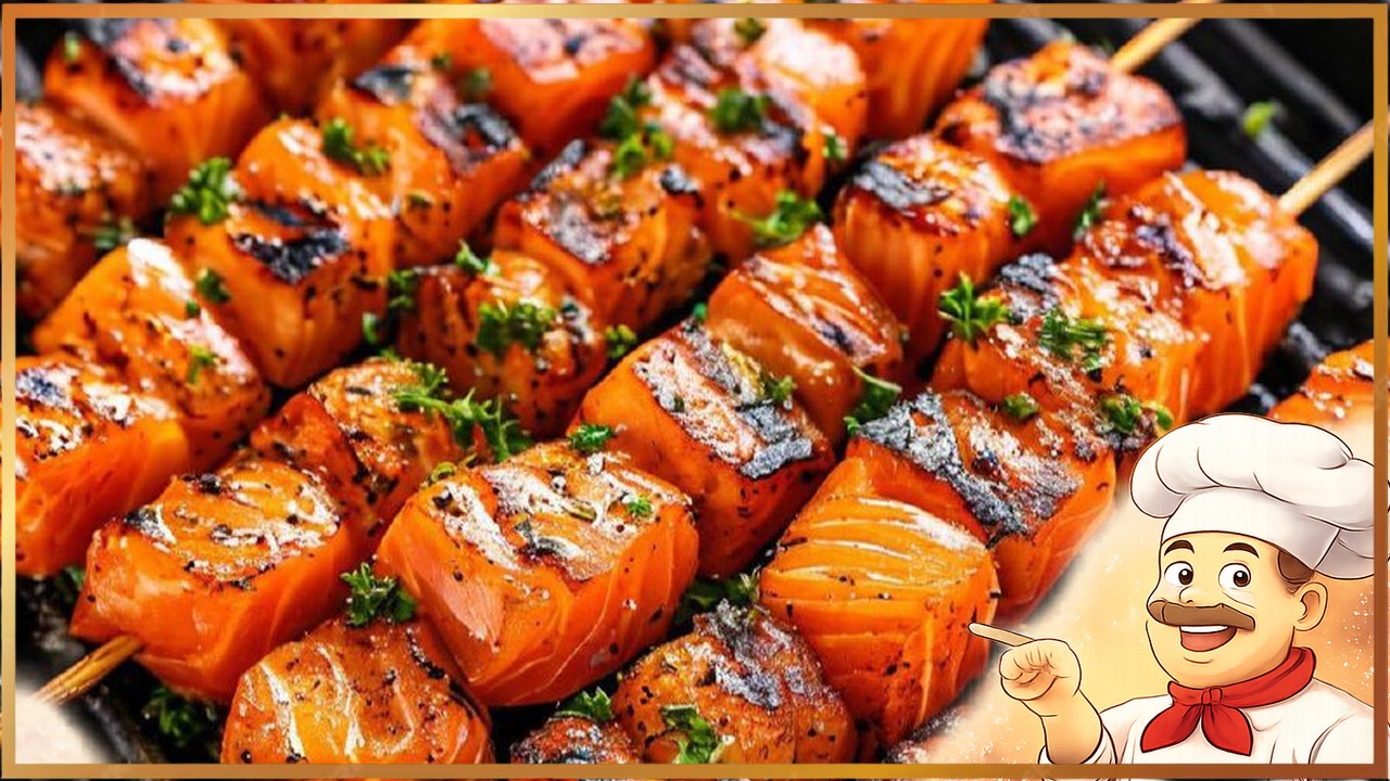Шашлык из сёмги с соевым соусом