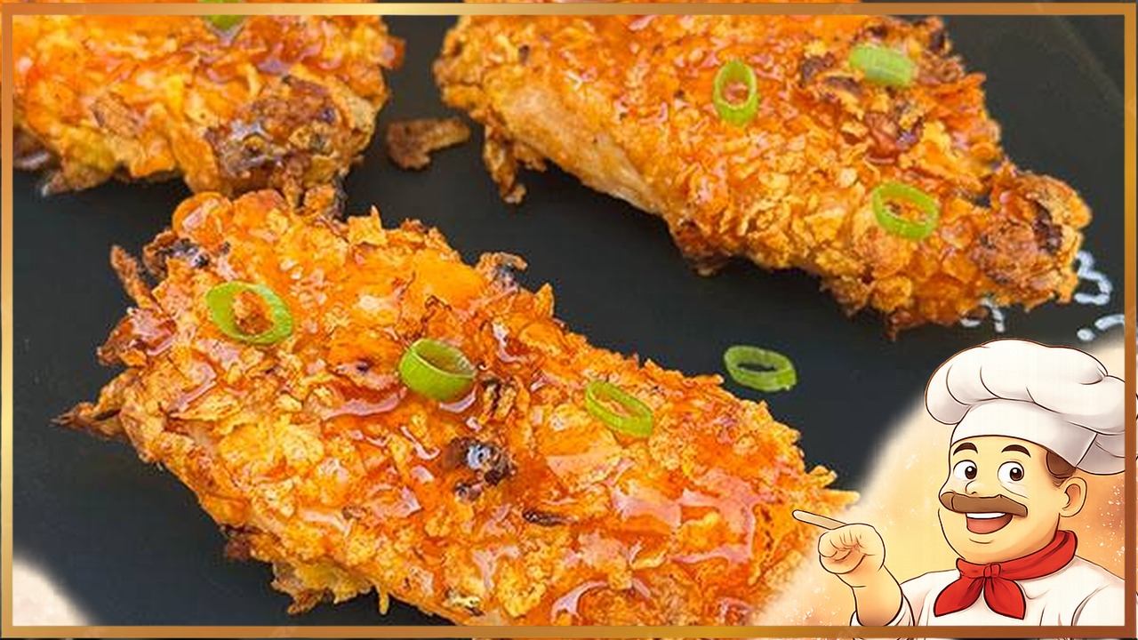 Куриное филе в кукурузных хлопьях