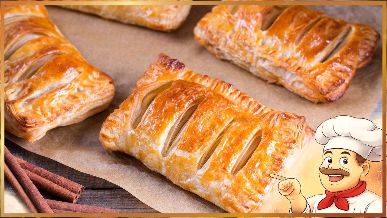 Простые слойки с творогом