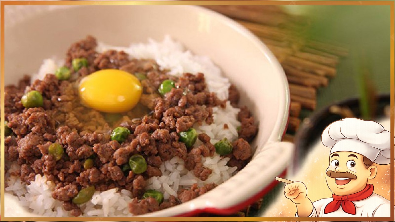 Рис с фаршем и горошком