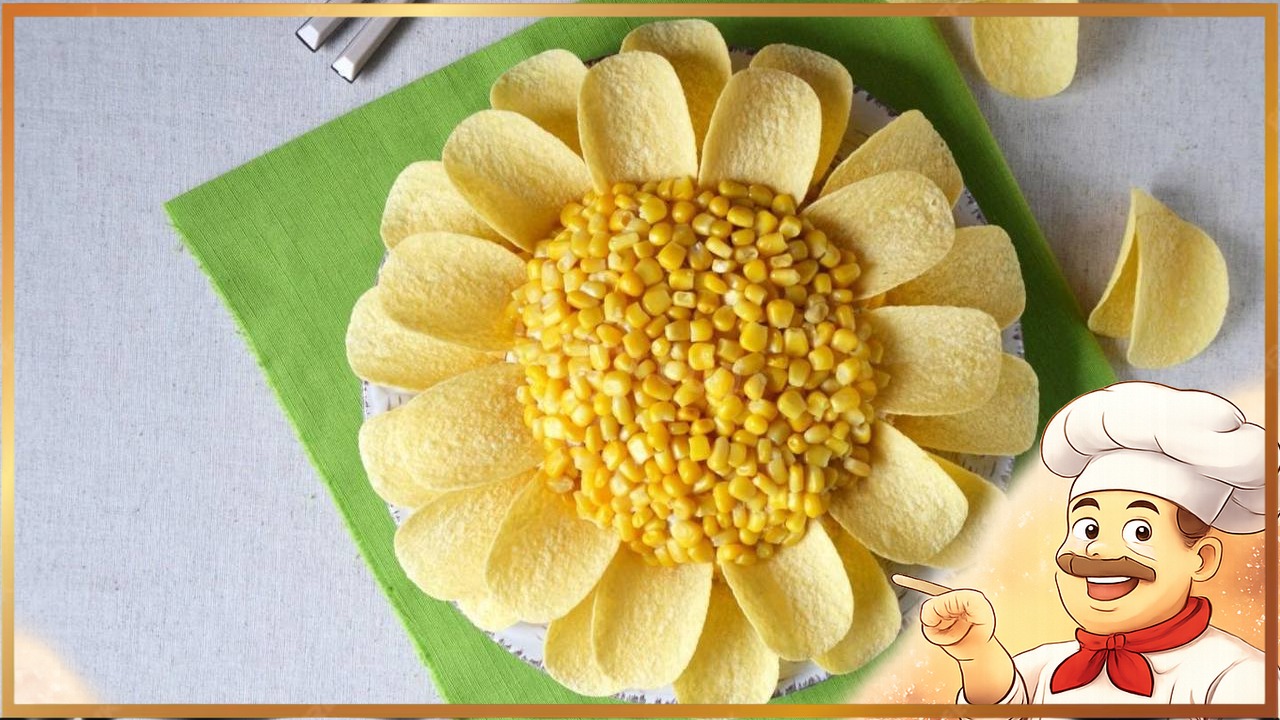 Салат «Ромашка» с чипсами